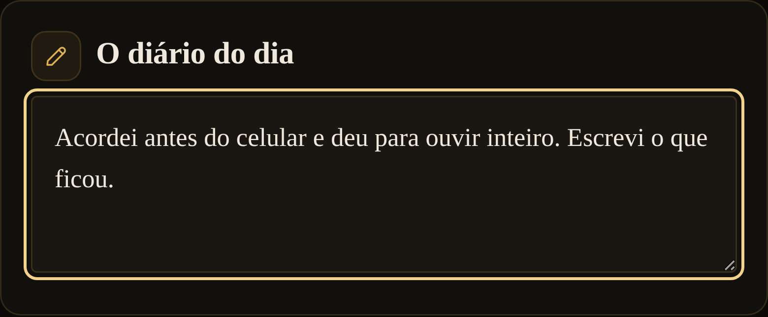 A noite · Uma linha sobre o que o dia mostrou