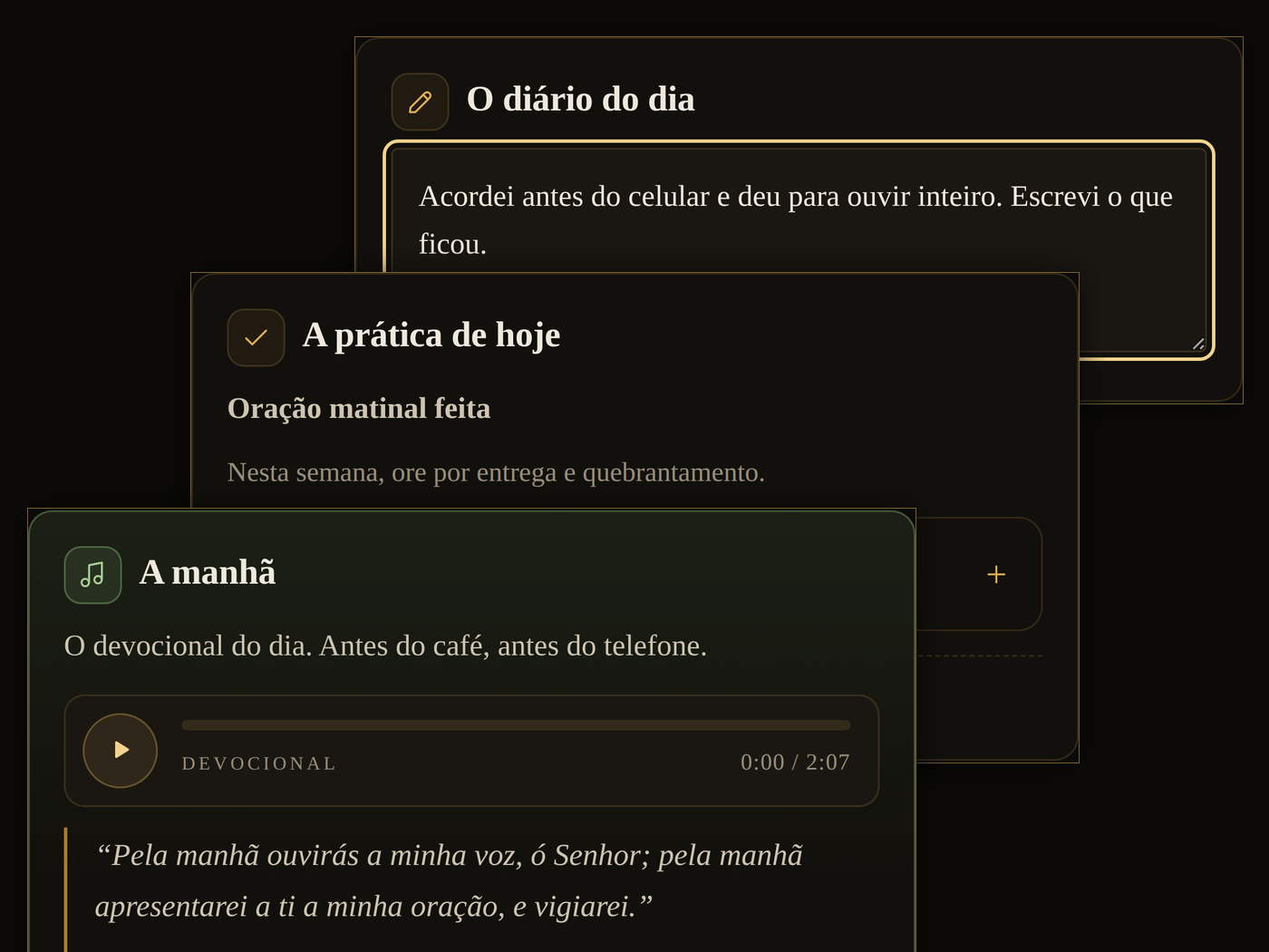 A manhã, o dia e a noite dentro de um dia da jornada